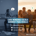 Ilustrasi remaja yang terlihat lelah dan stres, menunjukkan gejala burnout fisik, emosional, dan sosial.