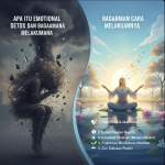 Seorang wanita bermeditasi di alam terbuka dengan aura tenang dan cahaya lembut.