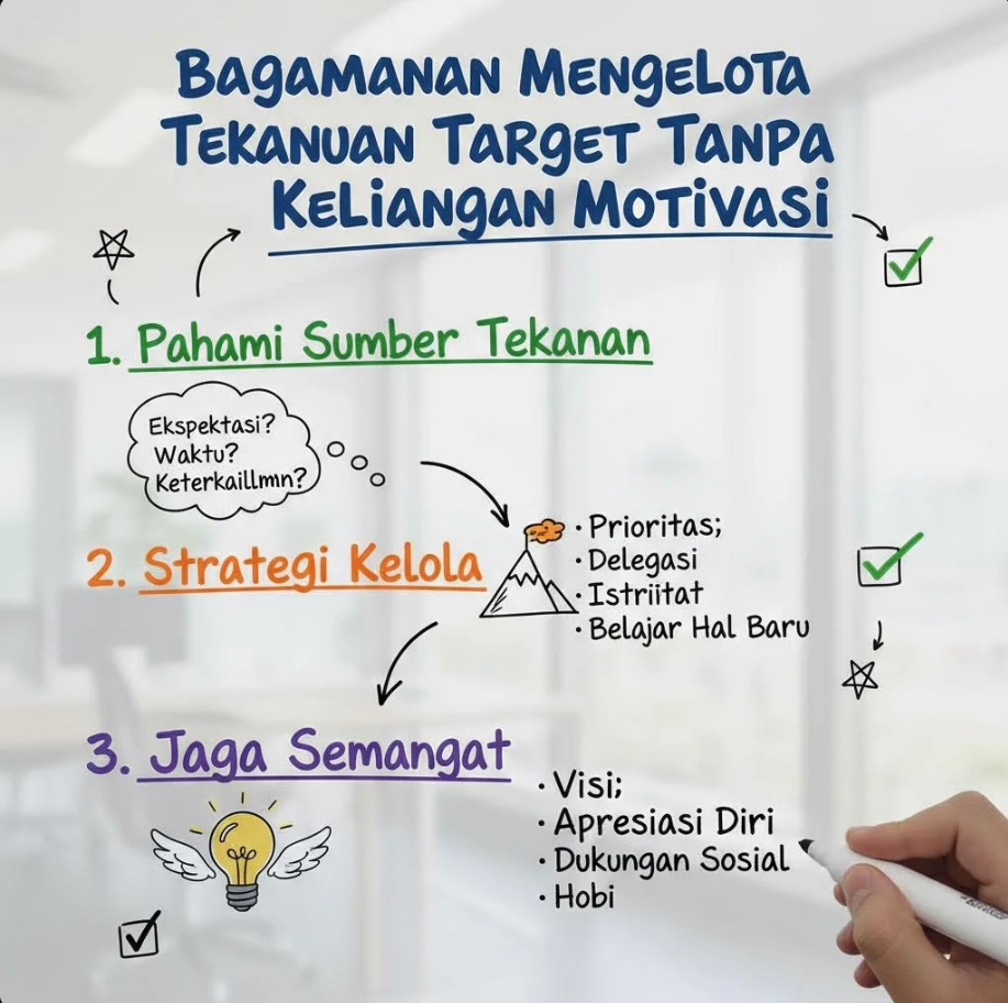 Seseorang sedang bekerja di meja dengan suasana fokus namun tetap tenang