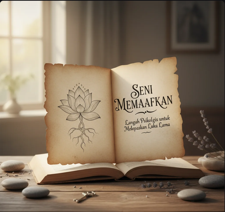 Siluet seseorang melepaskan burung dari tangan di bawah cahaya matahari pagi, melambangkan kebebasan emosional dan kedamaian batin.