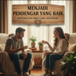 Dua orang sedang berbicara dengan tenang, salah satu mendengarkan dengan empatik.