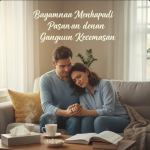 Ilustrasi pasangan sedang berbicara dengan suasana tenang untuk mengatasi kecemasan