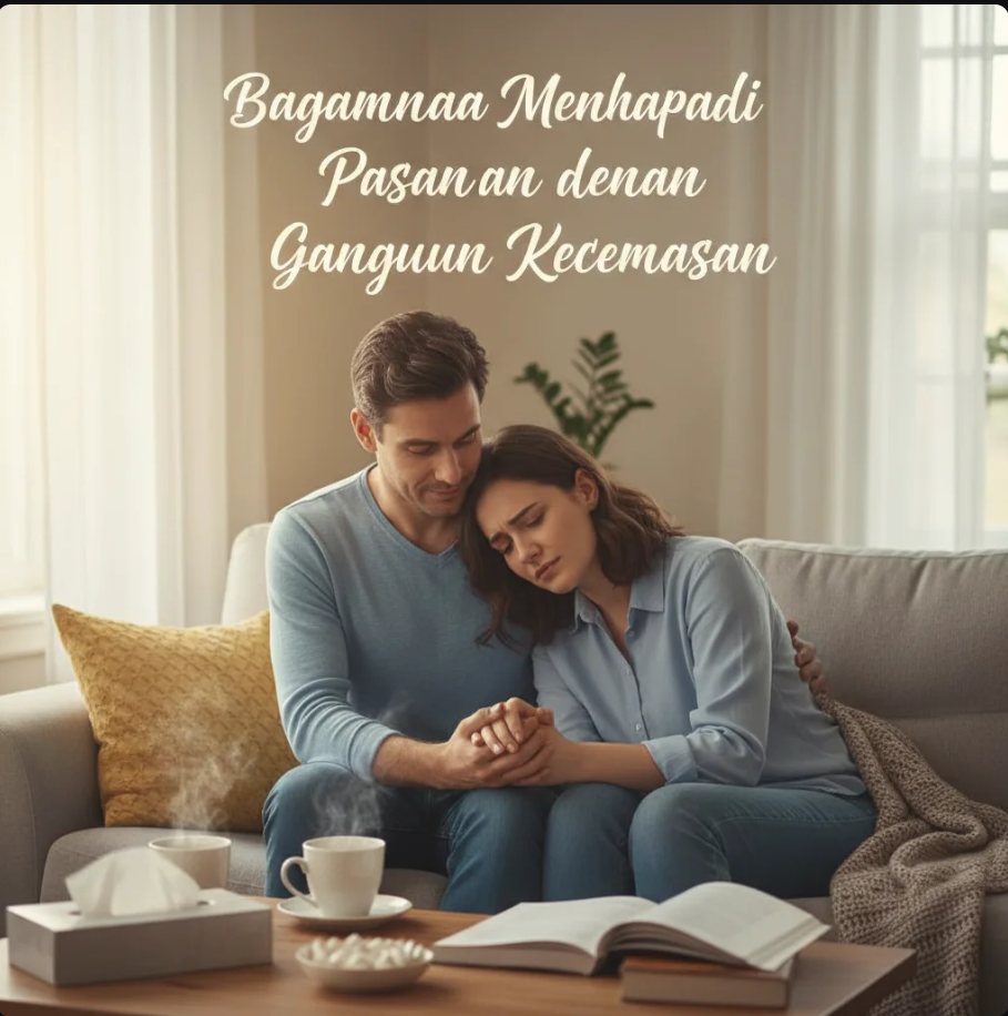 Ilustrasi pasangan sedang berbicara dengan suasana tenang untuk mengatasi kecemasan