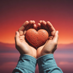 Seseorang duduk tenang sambil menulis jurnal dengan suasana hangat dan fokus